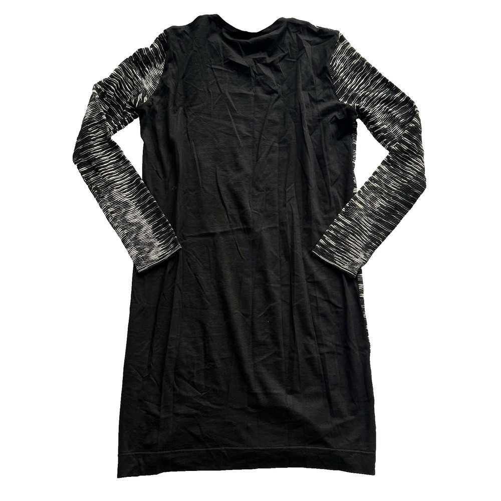M Missoni Knit Sweater Dress Sz Med‎ Black Black Space Dye Italy Tunic - Picture 2 of 8